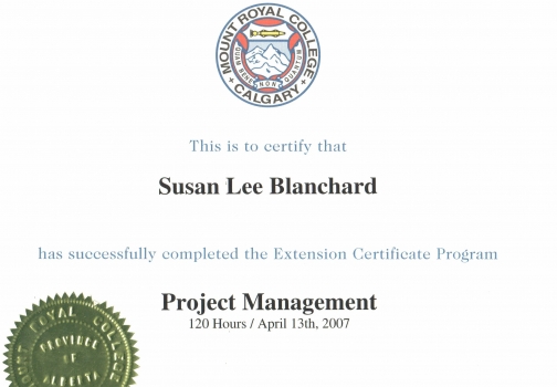 Project Management Certificate From Mount Royal University